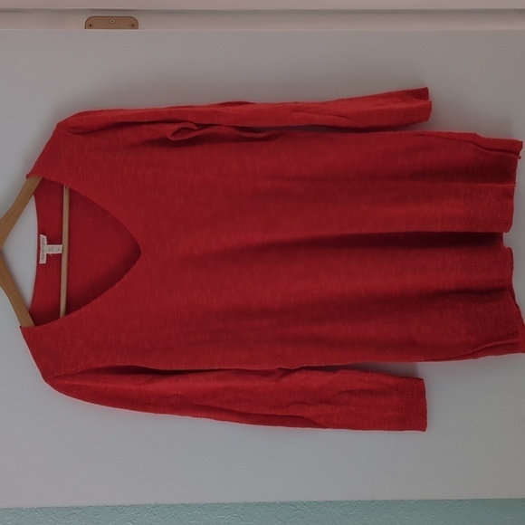 Eileen Fisher Organic Cotton Linen Blend Boho V neck Tunic Knit Minimalist Sz SP - Picture 1 of 7